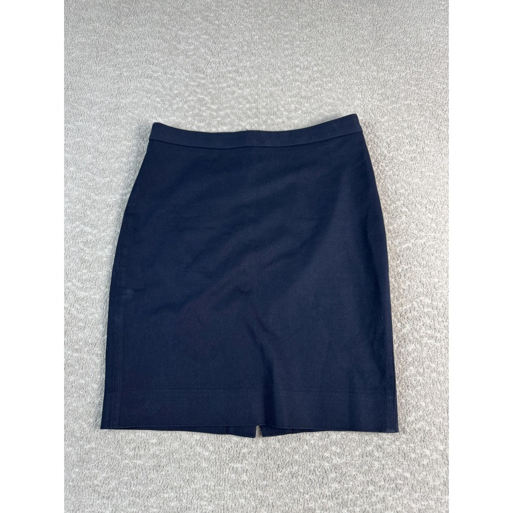 J.Crew No. 2 Pencil Skirt Womens 2P‎ Blue Lined Stretch Knee Length Work Office